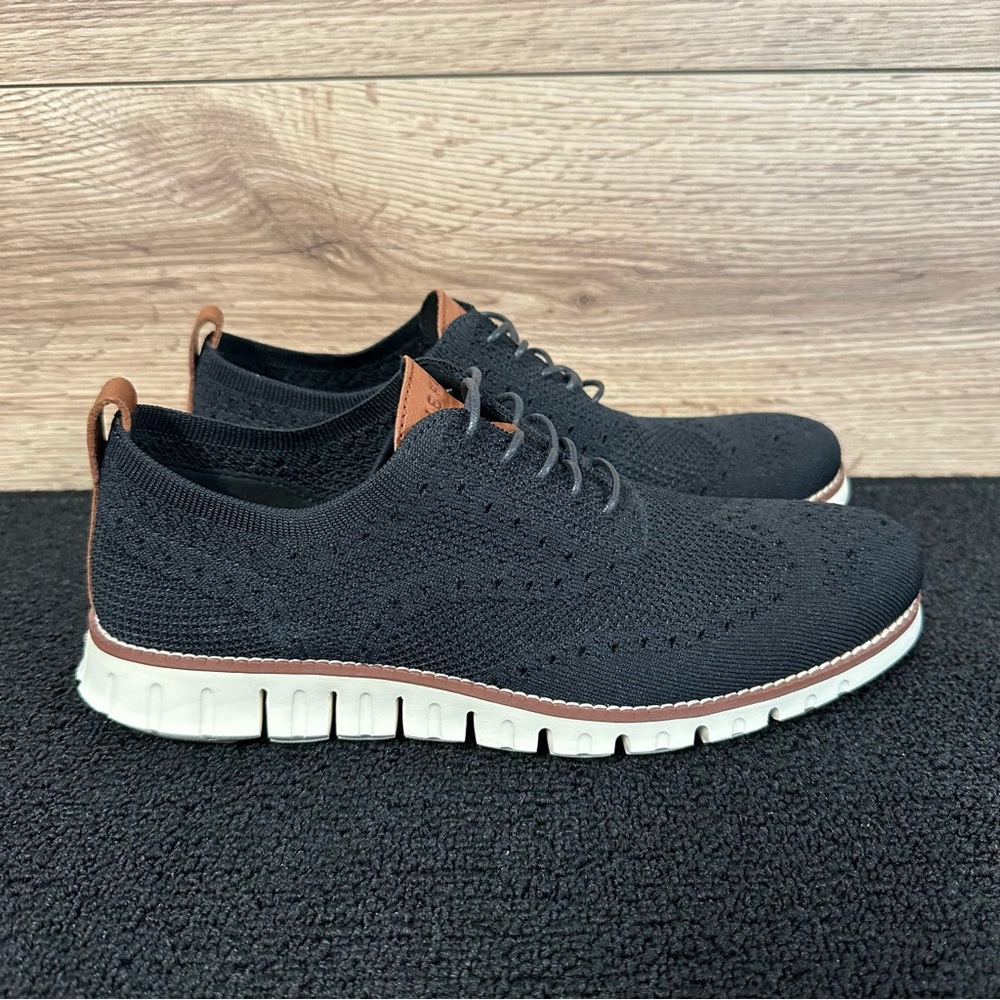 Cole Haan Men's Zerogrand C24948 Black Stitchlite Knit Wingtip Oxford Size 8.5m